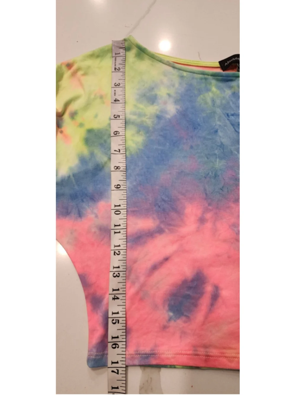 Absolutely It!! Neon Rainbow Tie Dye Crop Top Long Sleeve S NWT Festival Boho